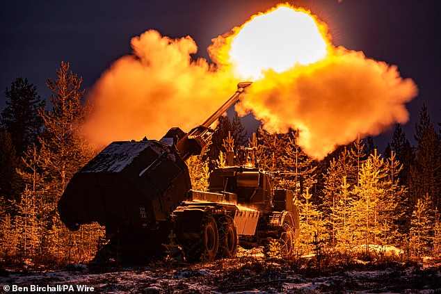 British Army soldiers take part in training near Rovaniemi, in the Arctic Circle, on November 19