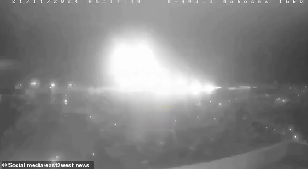 Chilling footage shows Vladimir Putin's new hypersonic superweapon Oreshnik attacking a defense factory in Dnipro, Ukraine, on November 21