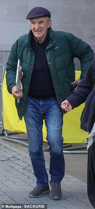 Husband and wife duo Larry Lamb [pictured] and Alison Steadman were in good spirits as they walked out