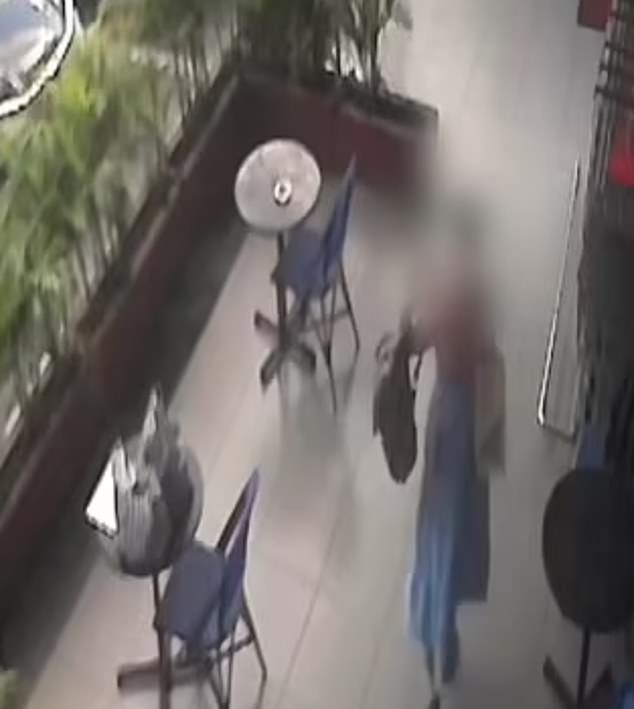 CCTV footage from outside the supermarket appeared to show Vanessa Crimmins picking up two backpacks