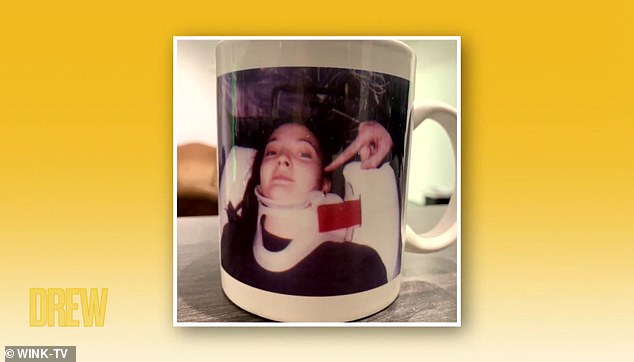 “Remember the day in New York when you were doing yoga and you sprained your neck and then Chris went and made these mugs and somehow I kept the mug all these years. I kept the mug