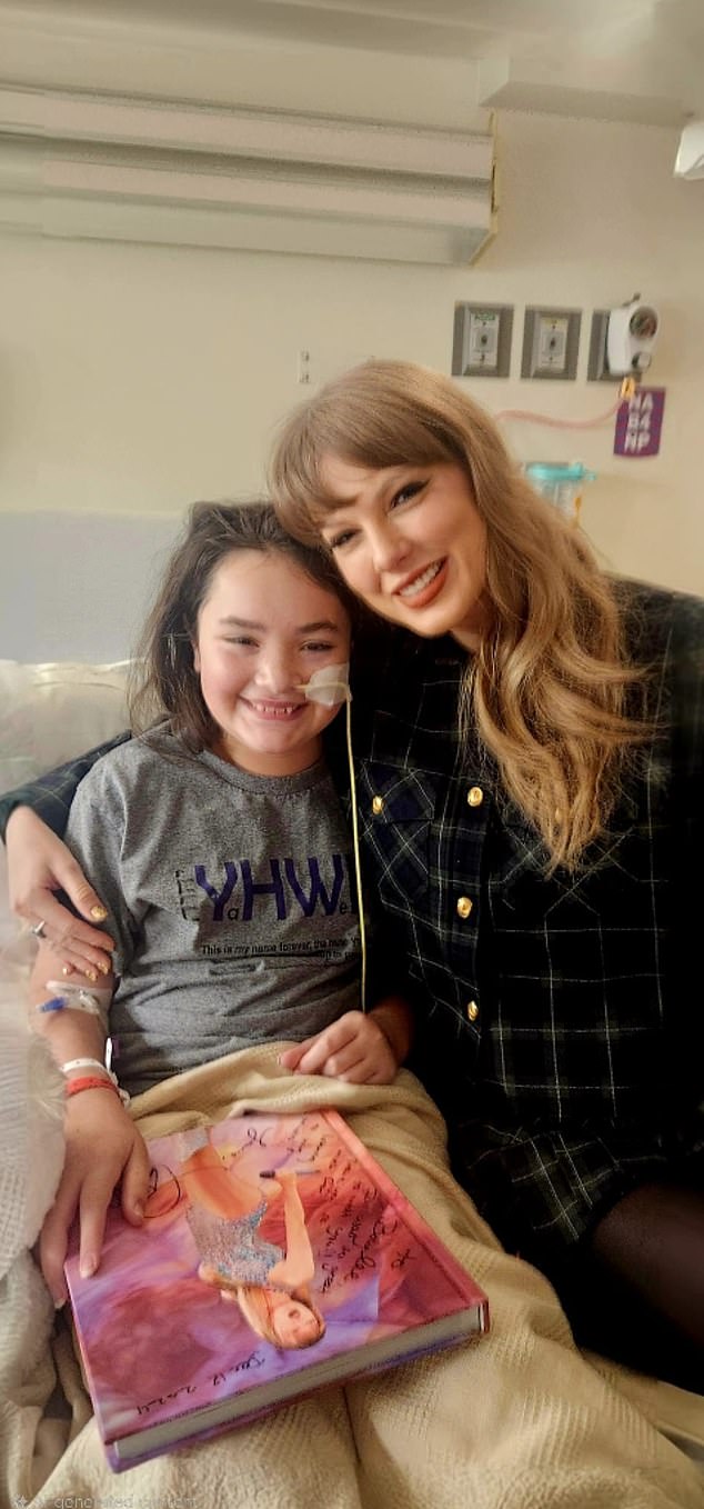 Taylor also met with a patient named Baylee (pictured) during her visit.