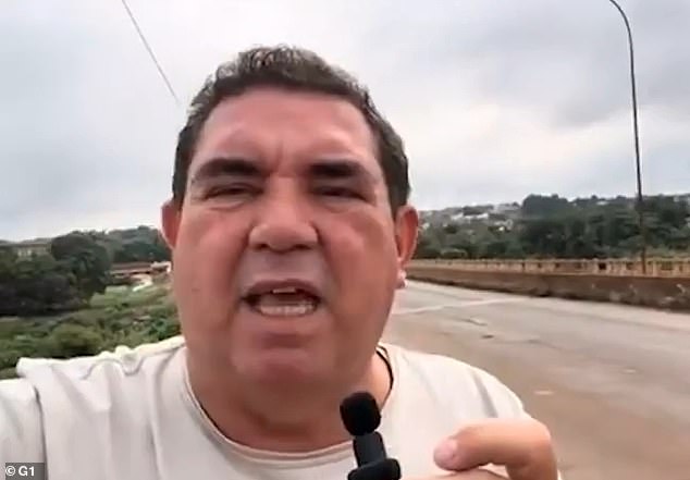 A resident filmed poor road conditions on the Juscelino Kubitschek de Oliveira Bridge on Saturday, a day before it collapsed