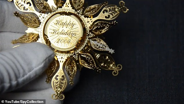 Above: The back of a 2009 NSA 'filigree star' ornament