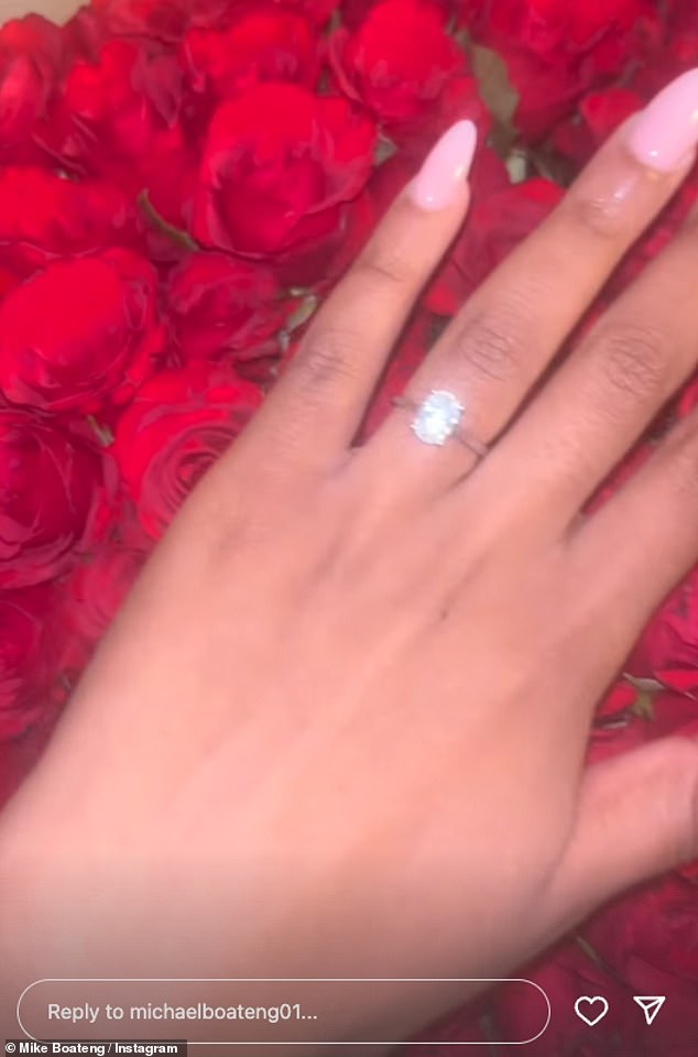 The bride-to-be then showed off her beautiful ring in more detail