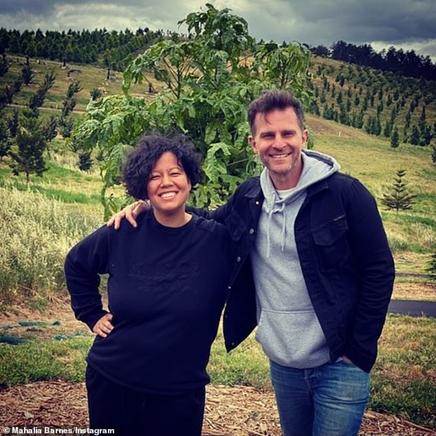 David is pictured with half-sister Mahalia Barnes