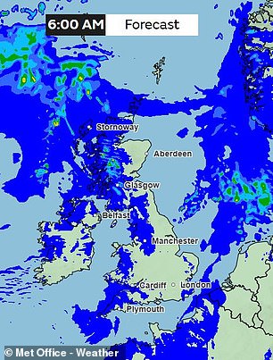 With some rain forecast over parts of Britain tomorrow morning, your chances of seeing the ISS won't be great