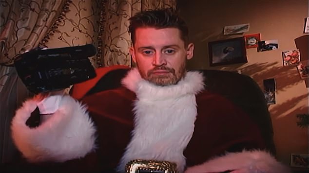 Former child star Macaulay Culkin played a kinky Santa Claus in the bizarre video