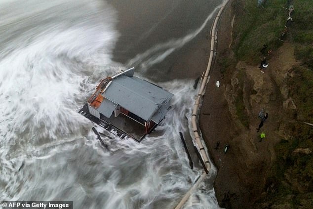 The three workers were demolishing a restaurant on the Santa Cruz Municipal Wharf that was damaged by a storm surge last year when the collapse occurred around 12:44 p.m.