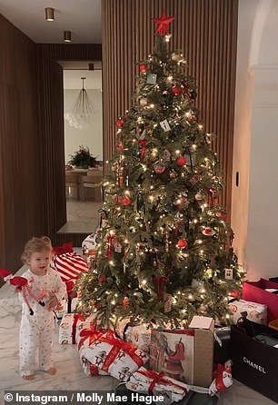 There was a large pile of gifts in the tree, including Chanel products