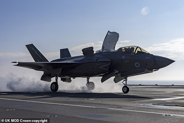 Pictured: An F-35B lands aboard HMS Queen Elizabeth