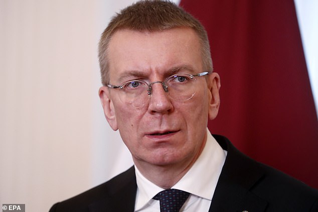 Latvian President Edgars Rinkevics (photo) attends a joint press conference with the Slovak President after their meeting in Riga, Latvia, December 4, 2024