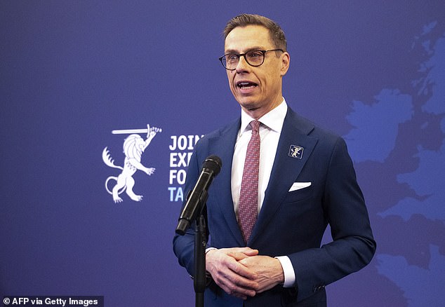 Finnish President Alexander Stubb makes a statement ahead of the talks on December 17, 2024 in Tallinn, Estonia