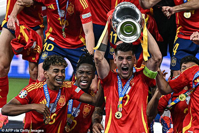 Nico Williams (centre) was one of the stars of Spain's triumphant European Championship campaign