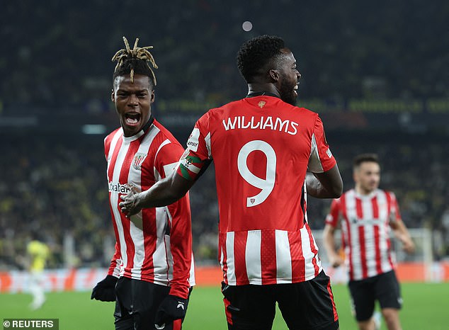 Athletic Bilbao retained Williams (left) in the summer despite strong interest from Barcelona