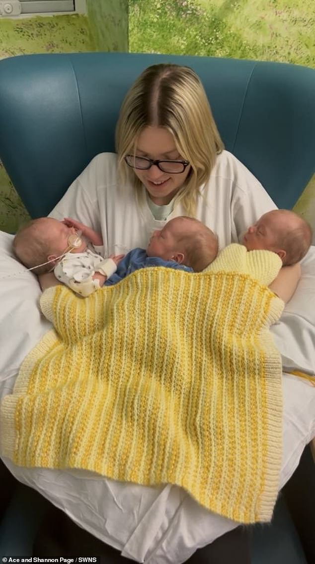 After birth, the triplets were transferred to the Neonatal Intensive Care Unit (NICU) at Gloucestershire Royal Hospital