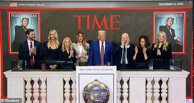 Ivanka Trump appears with her father and family at the New York Stock Exchange