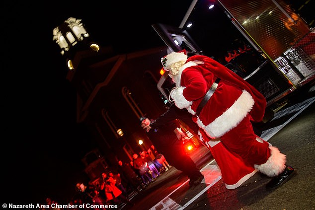 Santa Claus visits Nazareth, Pennsylvania. Bethlehem is just a short drive away