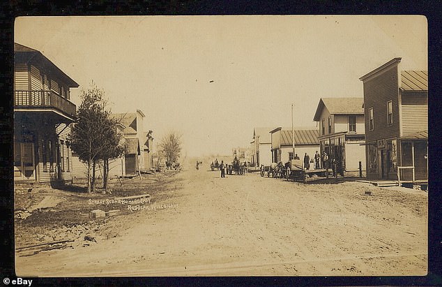 The original settlement of Rudolph, Wisconsin, pictured in the early 20th century.