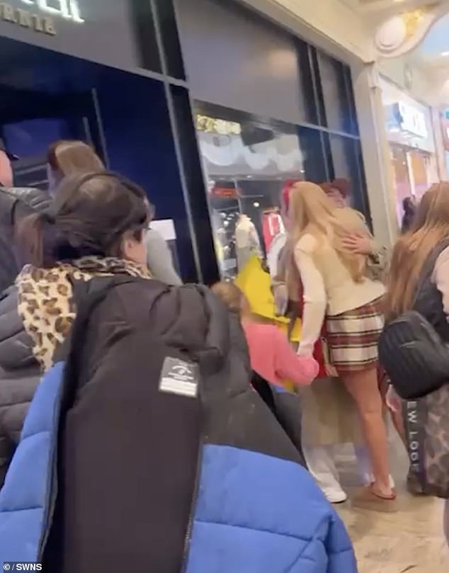 Footage appears to show Molly-Mae heading to Paris and the pair then hugging as they stood outside the shops