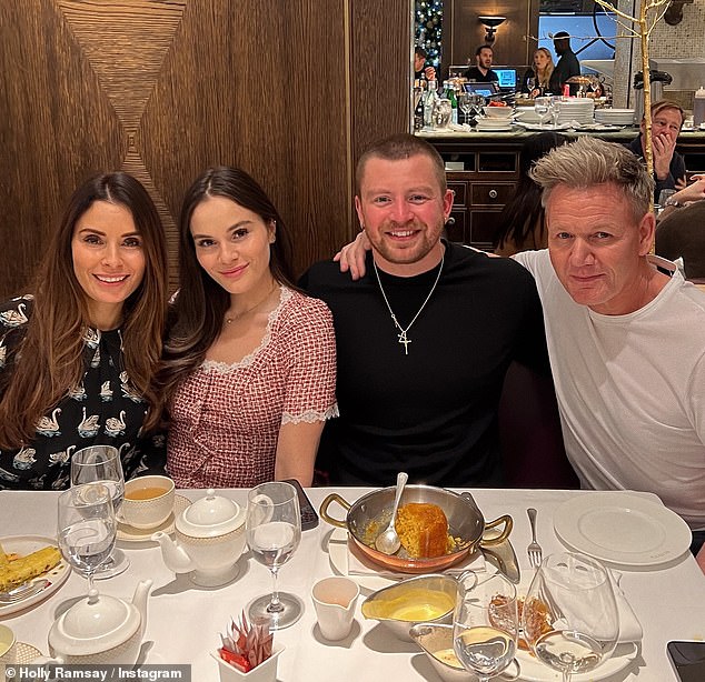 It comes after Holly enjoyed a luxurious dinner with Adam and her parents at Scott's in London on Sunday