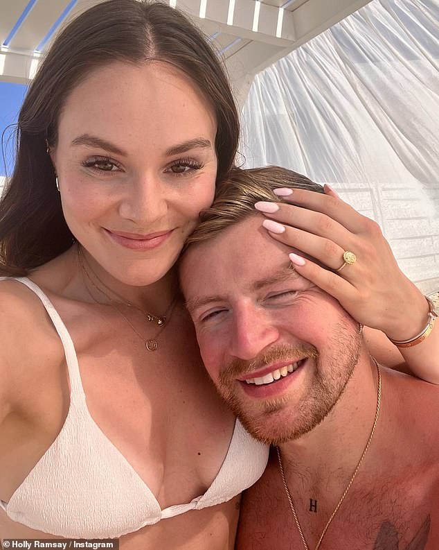 It comes just after Holly showed off her dazzling yellow diamond engagement ring as she enjoyed a romantic getaway in Dubai with her fiancé Adam.