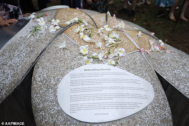 Artist Techy Masero designed and built the monument, aptly named 'Five Decades, Five Flowers, Forever Remembered', in honor of those who died during the cyclone