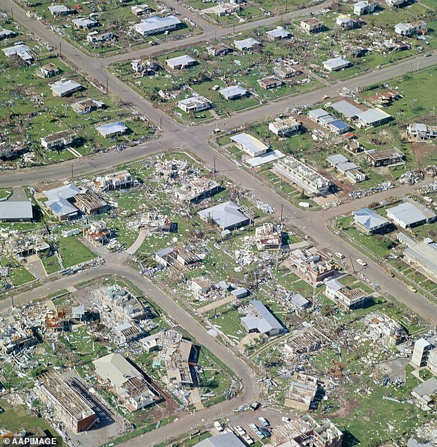 The cyclone paralyzed the city as heavy rain, severe storms and damaging winds of up to 217 kilometers per hour downed power lines and destroyed the homes of thousands of families.