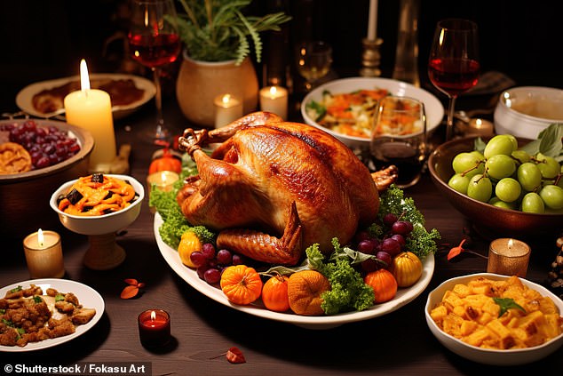 This trend may stem from rising inflation, with things so dire that the average cost of a traditional Christmas dinner has risen 6.5 percent in just one year (stock image)