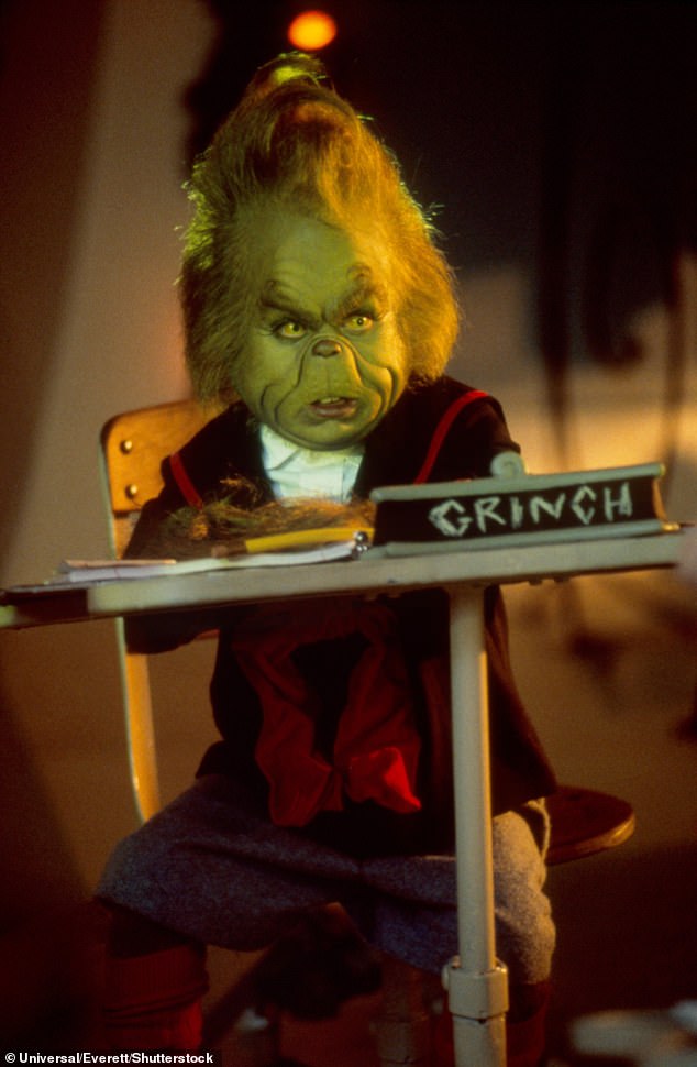 Evans played the eight-year-old version of the Grinch during his school years - which tells the story of how he came to hate Christmas and its festivities