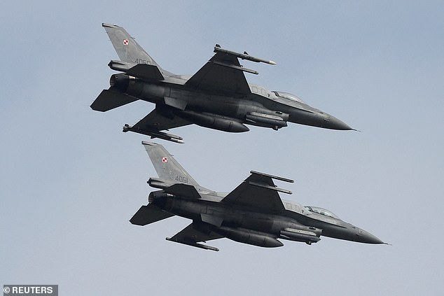 Poland deployed NATO fighter jets this morning to patrol NATO airspace (file photo)