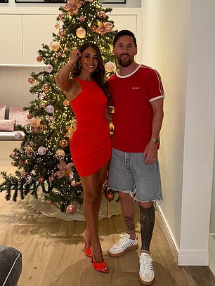 Lionel Messi posed with his wife Antonela Roccuzzo on social media