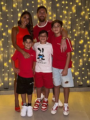 The Inter Miami forward was smiling again with his three children