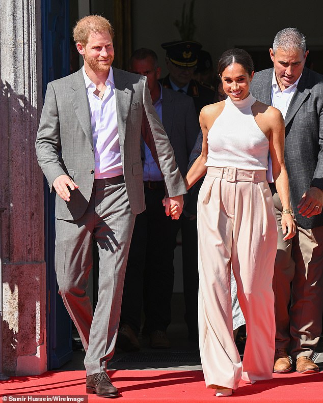 The Duke and Duchess of Sussex ~(pictured in September 2022) live near the singer and her actor partner in Montecito, California