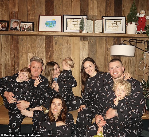 Gordon brought the festive cheer to Instagram on Tuesday when he shared an adorable family photo in matching Christmas pajamas