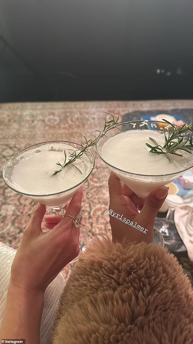 When they arrived at the party, Kylie shared a photo of her and her boyfriend Yris Palmer's matching martinis