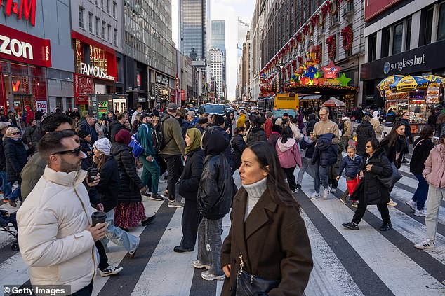 NYPD told DailyMail.com that the vehicle struck several people at 6th and West 34th Street near Herald Square (pictured) in mid-Manhattan just after 4 p.m.