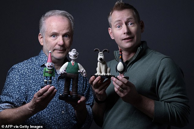 Animators and co-creators Nick Park and Merlin Crossingham. A non-stop stream of jokes, puns and movie references flow from every scene, to delight older viewers