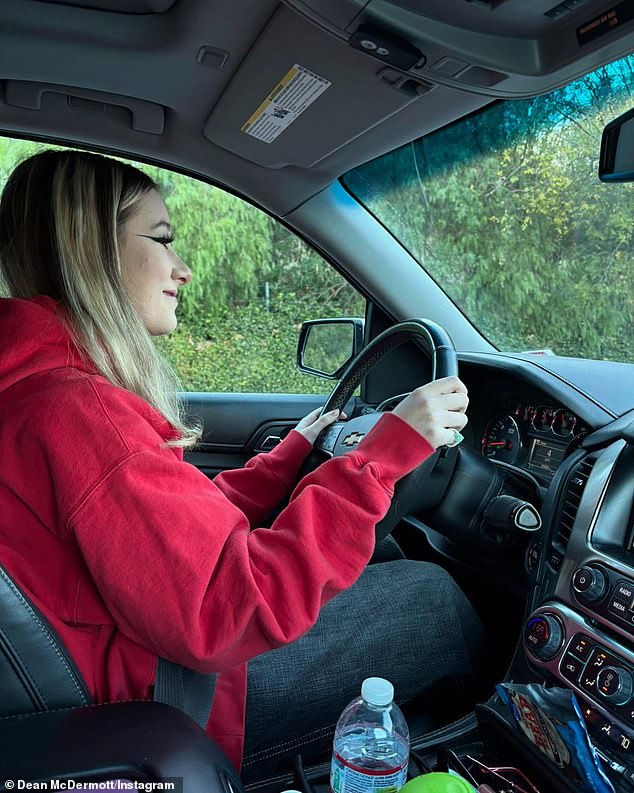 The 9021OMG podcaster has likened Stella to a 'second mother' to the busy household, and she recently obtained her learner's license to drive (pictured December 10)