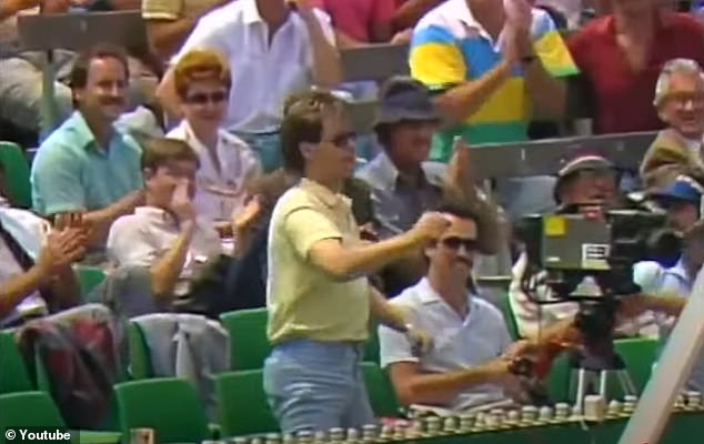 Without missing a beat, Tony eased the ball back into the court before casually sitting back down, taking a deep drag on his cigarette and quietly accepting the crowd's admiration with a sly grin.