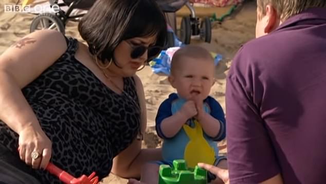 He is pictured with his father and mother on the beach in series three, episode five (2009)