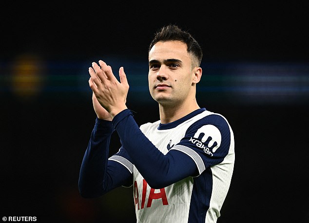 Left back Reguilon has played just one game for Tottenham so far this season