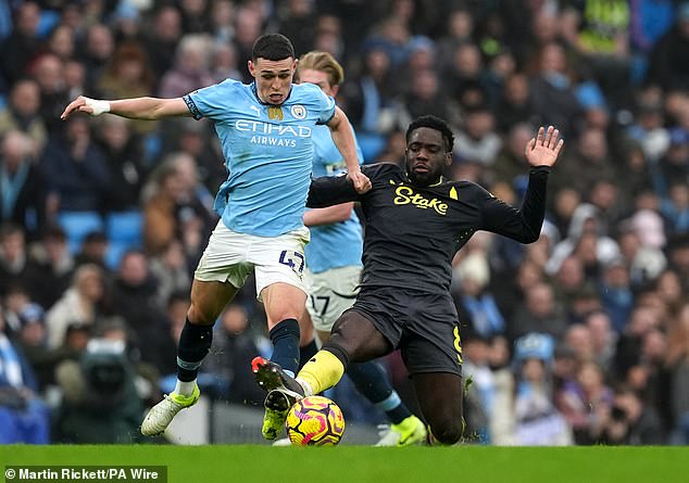 Phil Foden (left) was again the shining focal point for Man City during the Etihad match