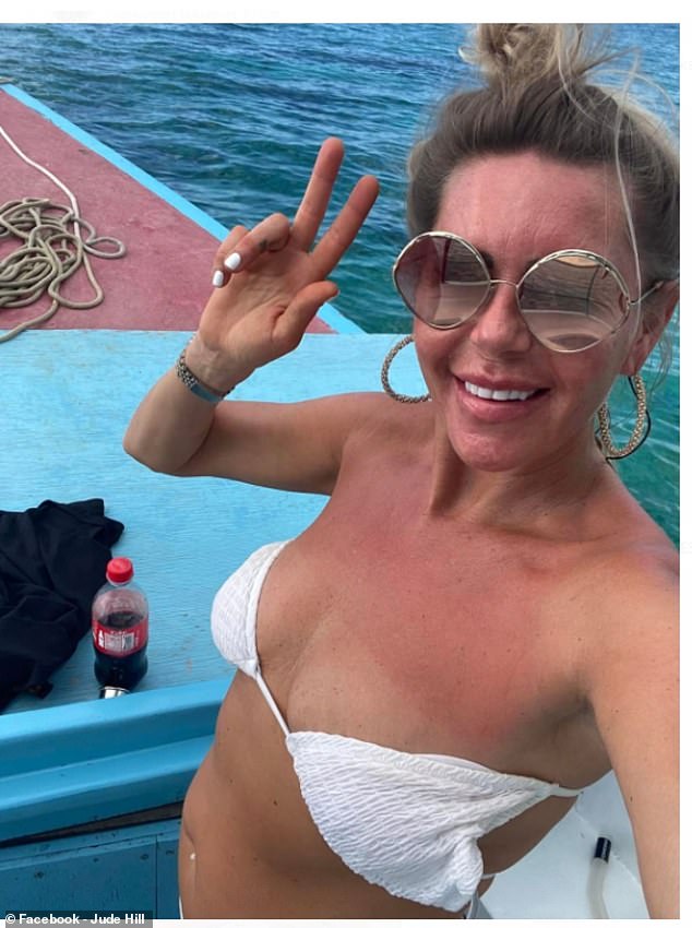 MailOnline understands Ms Hill (pictured) arrived in Thailand with her teenage son a few months ago after her house caught fire when a car parked in the driveway was set on fire