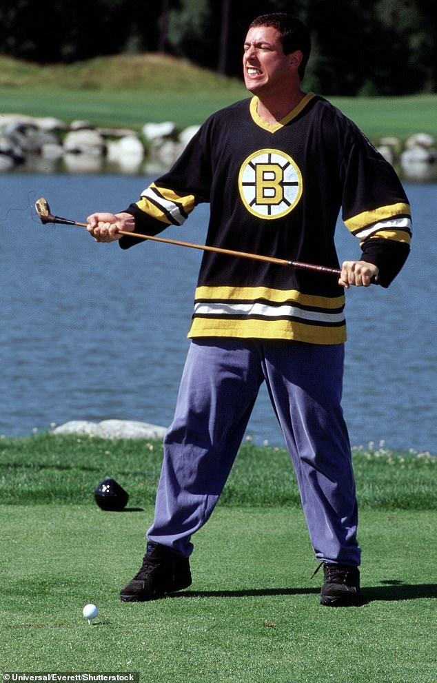 Adam Sandler as the title character Happy Gilmore in the 1996 film about the failed hockey player turned golf professional with a serious anger management problem