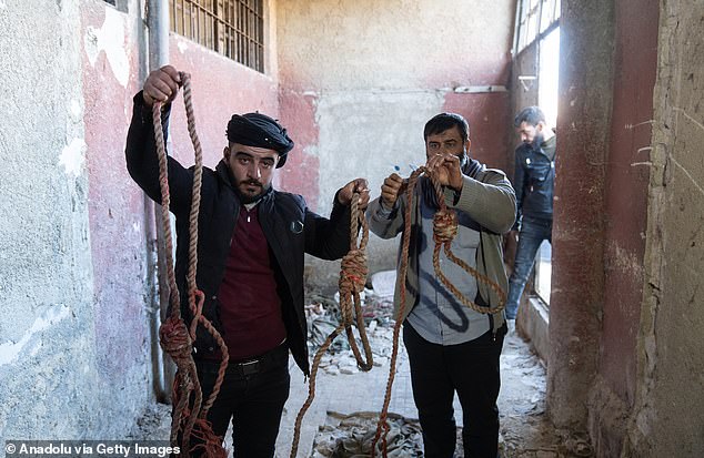 Nooses were found after rebel fighters liberated the Sednaya military prison near Damascus