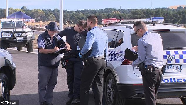 The teenage boy was killed instantly by the explosion (photo: police arrive on scene)