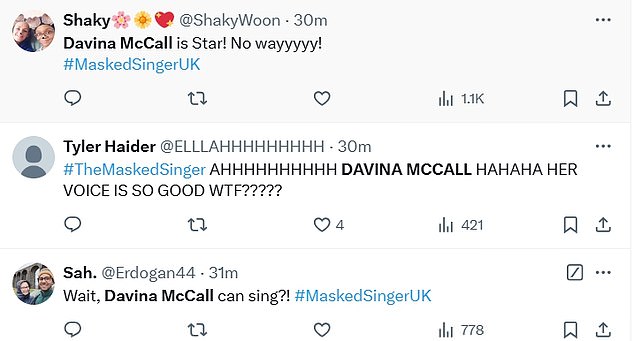 Fans quickly rushed to tell X that they were also surprised by Davina's performance on the show