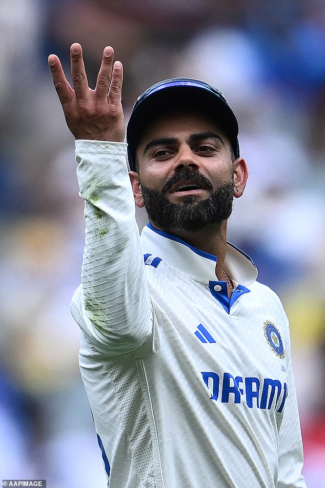 Virat Kohli (pictured) once again became a villain in Australian cricket tragedy, but Konstas has a very different opinion of the divisive star