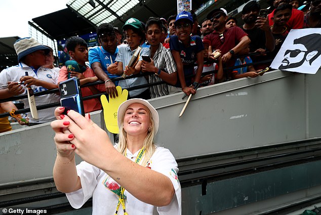 Brooke was also spotted standing in front of a packed MCG stand and taking a selfie or two to commemorate the occasion